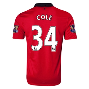 13-14 Manchester United #34 COLE Home Jersey Shirt - Click Image to Close